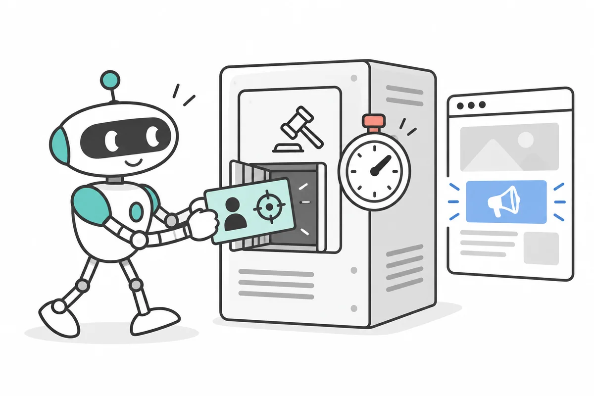 A messenger robot delivering targeting data directly into an advertising-auction service.