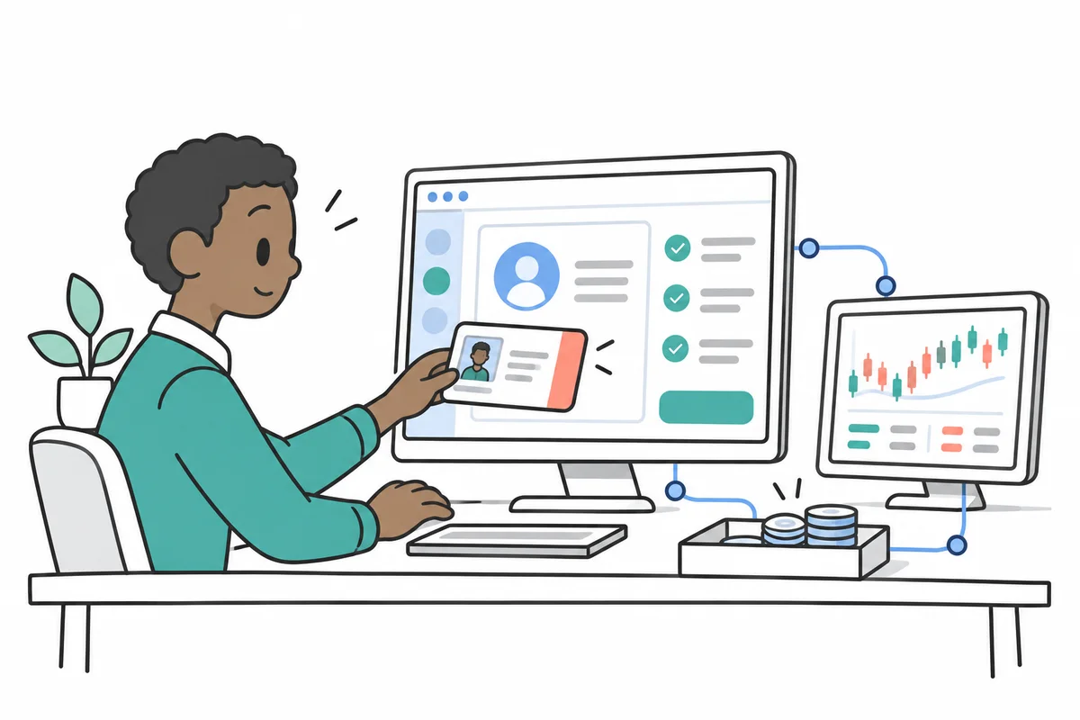 An operations specialist handling identity verification and deposits in a connected client portal.